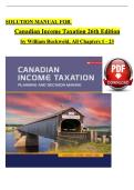 Canadian Income Taxation &lpar;26th Edition&rpar; by William Buckwold &ndash; Complete Solution Manual