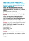 PSI NATIONAL REAL ESTATE EXAM 2026 &ndash; COMPLETE QUESTIONS & VERIFIED CORRECT ANSWERS WITH DETAILED RATIONALES &vert; A&plus; GRADED STUDY GUIDE