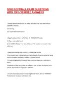 NFHS SOFTBALL EXAM QUESTIONS WITH 100&percnt; VERIFIED ANSWERS &vert; VERIFIED EXAM QUESTIONS