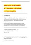 University of South Alabama  NU 578 Advanced Pharmacology  Unit 1 Exam Study Guide 