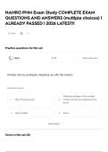 NAHRO PHM Exam Study COMPLETE EXAM QUESTIONS AND ANSWERS &lpar;multiple choices&rpar; &vert; ALREADY PASSED &vert; 2026 LATEST&excl;&excl;