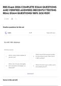 RBS Exam 2026 COMPLETE EXAM QUESTIONS AND VERIFIED ANSWERS &vert;RECENTLY TESTING REAL EXAM QUESTIONS&vert; 100&percnt; SOLVED&excl;&excl;