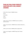 PHAR 464 FINAL EXAM COMPLETE QUESTIONS WITH 100&percnt; CORRECT ANSWERS