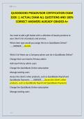 QUICKBOOKS PROADVISOR CERTIFICATION EXAM  2026 &vert;&vert; ACTUAL EXAM ALL QUESTIONS AND 100&percnt;  CORRECT ANSWERS ALREADY GRADED A&plus;