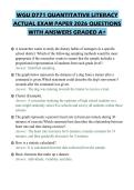 WGU D771 QUANTITATIVE LITERACY ACTUAL EXAM PAPER 2026 QUESTIONS WITH ANSWERS GRADED A&plus;