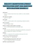 WGU D771 QUANTITATIVE LITERACY CERTIFICATION SCRIPT 2026 QUESTIONS WITH SOLUTIONS GRADED A&plus;