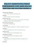 WGU D771 QUANTITATIVE LITERACY COMPREHENSIVE STUDY GUIDE 2026 FULL QUESTIONS AND SOLUTIONS GRADED A