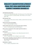 WGU D771 QUANTITATIVE LITERACY FINAL TEST 2026 QUESTIONS WITH CORRECT ANSWERS GRADED A&plus;