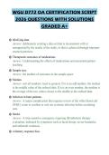 WGU D772 OA CERTIFICATION SCRIPT 2026 QUESTIONS WITH SOLUTIONS GRADED A&plus;