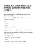 CANNON TRUST SCHOOL I EXAM 2 ACTUAL PAPER 2026 QUESTIONS WITH SOLUTIONS GRADED A&plus;