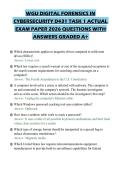 WGU DIGITAL FORENSICS IN CYBERSECURITY D431 TASK 1 ACTUAL EXAM PAPER 2026 QUESTIONS WITH ANSWERS GRADED A&plus;