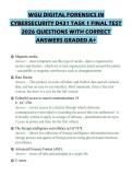 WGU DIGITAL FORENSICS IN CYBERSECURITY D431 TASK 1 FINAL TEST 2026 QUESTIONS WITH CORRECT ANSWERS GRADED A&plus;