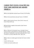 CANNON TRUST SCHOOL II EXAM PREP 2026 STUDY GUIDE QUESTIONS AND ANSWERS GRADED A&plus;
