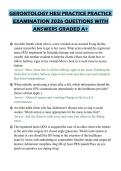 GERONTOLOGY HESI PRACTICE PRACTICE EXAMINATION 2026 QUESTIONS WITH ANSWERS GRADED A&plus;