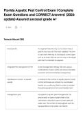 Florida Aquatic Pest Control Exam &vert; Complete Exam Questions and CORRECT Answers&vert; &lpar;2026 update&rpar; Assured success&vert; grade A&plus;