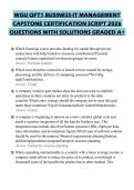WGU QFT1 BUSINESS-IT MANAGEMENT CAPSTONE CERTIFICATION SCRIPT 2026 QUESTIONS WITH SOLUTIONS GRADED A&plus;