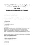 NUR2513 &sol; NUR 2513 Maternal-Child Nursing Exam 1 2026&sol;2027 &vert; Rasmussen &vert; Verified Q&A with Rationales &vert; 100&percnt; Correct &vert; Pass Guaranteed - A&plus; Graded