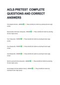 ACLS PRETEST  COMPLETE  QUESTIONS AND CORRECT  ANSWERS 