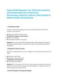 Kaplan NCLEX Diagnostic Test&colon; 200 Practice Questions with Detailed Rationales &vert; Prioritization&comma; Pharmacology&comma; Maternity&comma; Pediatrics&comma; Mental Health & Medical-Surgical Nursing Review