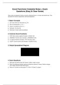 Excel Functions Complete Notes &plus; Exam Questions &lpar;Easy & Clear Guide&rpar;