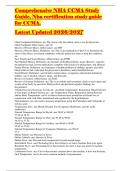 Comprehensive NHA CCMA Study Guide&comma;  Nha certification study guide for CCMA&period;  Latest Updated 2026&sol;2027