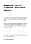 ACLS FINAL EXAM ALL  QUESTIONS AND VERIFIED  ANSWERS 