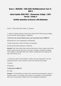 NUR2392 &sol; NUR 2392 MDC 2 Exam 1 2026&sol;2027 &vert; Rasmussen &vert; Verified Q&A with Rationales &vert; 100&percnt; Correct &vert; Grade A &vert; Pass Guaranteed - A&plus; Graded