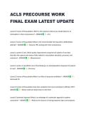 ACLS PRECOURSE WORK  FINAL EXAM LATEST UPDATE 