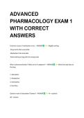 ADVANCED  PHARMACOLOGY EXAM 1  WITH CORRECT  ANSWERS 