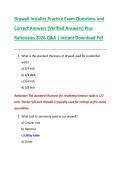 Drywall Installer Practice Exam Questions and  Correct Answers &lpar;Verified Answers&rpar; Plus  Rationales 2026 Q&A &vert; Instant Download Pdf 