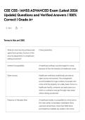 CEE CEE- IAHSS ADVANCED Exam &lpar;Latest 2026 Update&rpar; Questions and Verified Answers &vert; 100&percnt; Correct &vert; Grade A&plus;