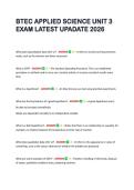 BTEC APPLIED SCIENCE UNIT 3  EXAM LATEST UPADATE 2026 