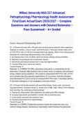 Wilkes University NSG 527 Advanced Pathophysiology Pharmacology Health Assessment Final Exam Actual Exam 2026&sol;2027 &ndash; Complete Questions and Answers with Detailed Rationales &ndash; Pass Guaranteed &ndash; A&plus; Graded