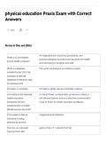 physical education Praxis Exam with Correct Answers