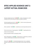 BTEC APPLIED SCIENCE UNIT 3   LATEST ACTUAL EXAM 2026 