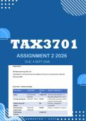TAX3701 Assignment 2 2026 - Distinction &vert; Due 4 September 2026