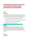 CHAMBERLAIN NR 602 PRIMARY CARE FINAL EXAM ACTUAL QUESTIONS WITH EXPERT CLINICAL RATIONALES AND 100&percnt; VERIFIED ANSWERS