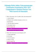 Nebraska Public Safety TelecommunicatorCertification Examination 2026&ndash;2027 Comprehensive Question Practice Test With Answers & Rationales