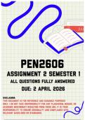 PEN2606 Assignment 2 Semester 1 Memo &vert; Due 2 April 2026