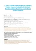CISM &lpar;Certified Information Security Manager&rpar;  Practice Exam As Outlined By ISACA Each  Question Includes The Correct Answer And A  Detailed Rationale 