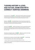 TUDORS HISTORY A LEVEL  AQA ACTUAL EXAM 2026 WITH  CORRECT VERIFIED ANSWERS 