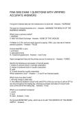 FINA 3000 EXAM 1 QUESTIONS WITH VERIFIED ACCURATE ANSWERS