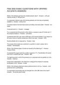 FINA 3000 EXAM 2 QUESTIONS WITH VERIFIED ACCURATE ANSWERS