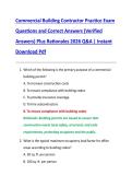 Commercial Building Contractor Practice Exam  Questions and Correct Answers &lpar;Verified  Answers&rpar; Plus Rationales 2026 Q&A &vert; Instant  Download Pdf