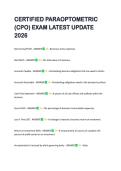 CERTIFIED PARAOPTOMETRIC  &lpar;CPO&rpar; EXAM LATEST UPDATE  2026 