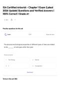 ISA Certified Arborist - Chapter 1 Exam &lpar;Latest  2026 Update&rpar; Questions and Verified Answers &vert; 100&percnt; Correct &vert; Grade A&plus;