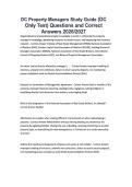 DC Property Managers Study Guide &lpar;DC Only Test&rpar; Questions and Correct Answers 2026&sol;2027