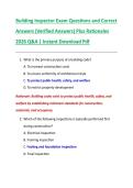 Building Inspector Exam Questions and Correct  Answers &lpar;Verified Answers&rpar; Plus Rationales  2026 Q&A &vert; Instant Download Pdf