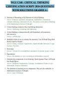 WGU C168 - CRITICAL THINKING CERTIFICATION SCRIPT 2026 QUESTIONS WITH SOLUTIONS GRADED A&plus;