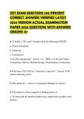 CDT EXAM QUESTIONS 100 PERCENT CORRECT ANSWERS VERIFIED LATEST 2024 VERSION ACTUAL EXAMINATION PAPER 2026 QUESTIONS WITH ANSWERS GRADED A&plus;